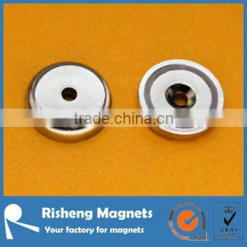 pot magnet with counterunk hole high quality neodymium magnet ring