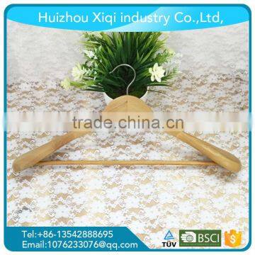 Non-slip Natural Color Round Bar Wooden Clothes Hanger/suit Hanger