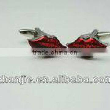 Wholesale New Design Red Lips Stainless Steel Cufflinks