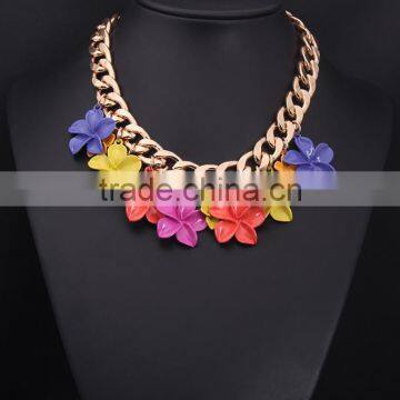 Latest Design Natural Flower Leaves Chain Fashion Necklace 2014