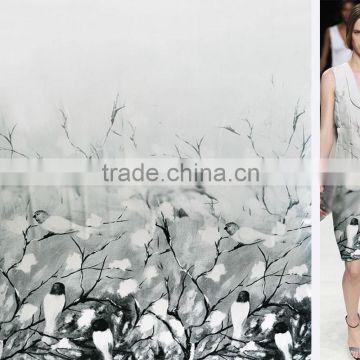 spun crepe printed pure silk chiffon fabric