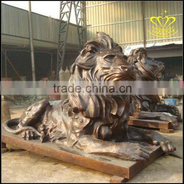 Bronze lion European Bronze Lion outdoor plaza large bronze lion statue