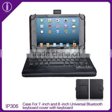 leather cover case universal bluetooth keyboard case for all 7 to 8 inch tablet with keyboard