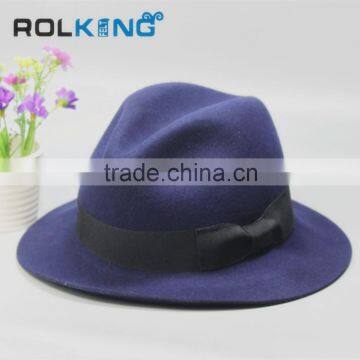 Wholesale Winter Wide Brim Bowknot Wool Felt Women's Hat photo-2