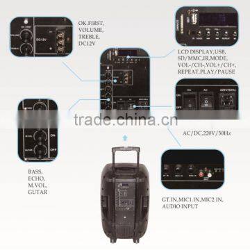 15inch Professional Powered Amplified Speakers System With Bluetooth photo-3