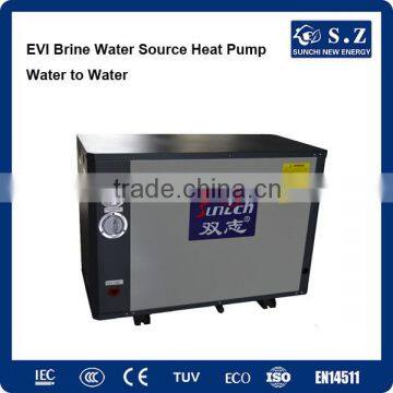 Minus 25C cold area hot water shower 55C DHW 10kw/15kw/20kw/25kw R407C EVI geothermal ground-source heat pump