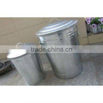 Galvanized zinc trash bin