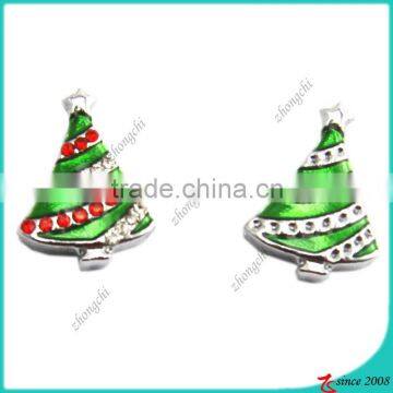 Jewelry Making Zinc Alloy Metal 10MM Christmas Tree Slider Charm