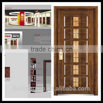 interior laminated steel wooden door with timber core and environment-friendly painting