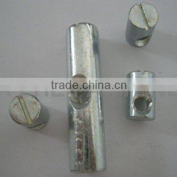 zinc palted Barrel/ furniture nut with one hole