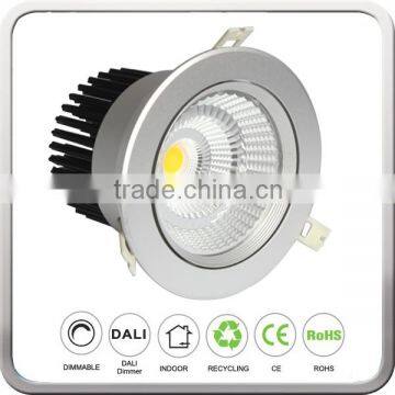 Commercial Lighting Recessed Ceiling COB Led Downlight Silver Grey Color