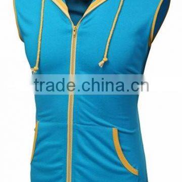 Women Sleeveless Hoodie Zip Up Cotton Vest