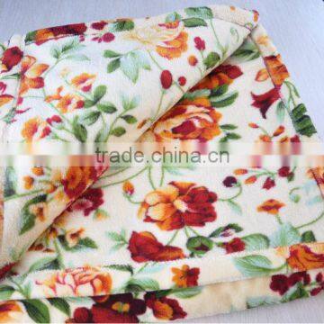 double face printed coral fleece fabric blanket
