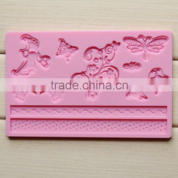 Wholesale Food grade non stick flexible heat resistant silicone mold make fondant decorations cakes