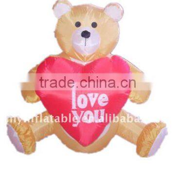 Outdoor Inflatable bear decoration for valentins day use