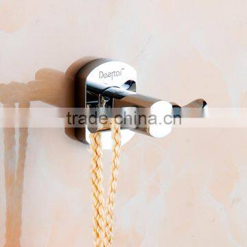 bathroom accessory with brass fancy single robe hook for shower rail.