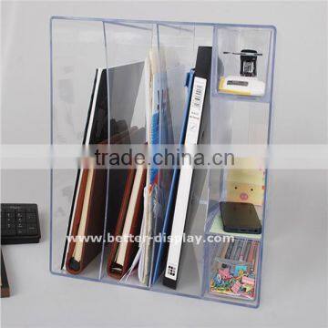 clear plastic acrylic Multiple pockets tabletop acrylic document brochure holder