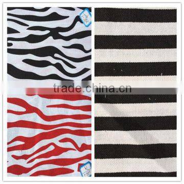 Hot selling stripe design prining canvas stock fabric for bags