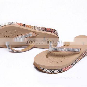 Popular summer antislip lady wedge flip flop sandals