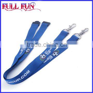 Blue color polyester lanyard with ID badge holder no minimum order for event/meeting