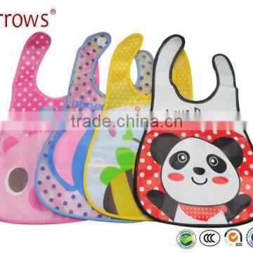 Hot Sell EVA + PE Waterproof Plastic Baby bibs,Cartoon Printing Bibs Manufacturer