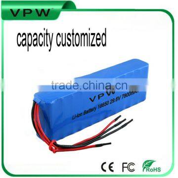 good quality guangzhou factory 29.6v 7.8ah e bike battery china