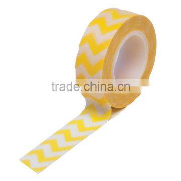 Wholesale YIWU FACTORY adhesive masking tape 15mm x 10m Washi Tape Trendy Tape Yellow Chevron Decorative Trendy Paper Packaging