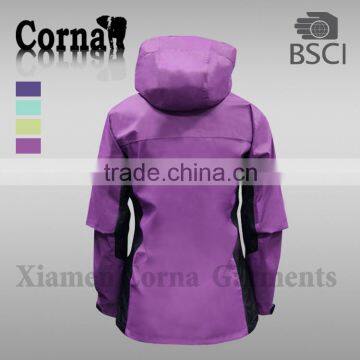 Newest Develop Lady 100% Polyester 2.5 Layer 3*3 Ripstop Waterproof Jacket photo-4