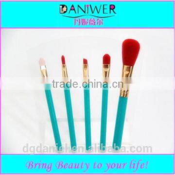 DANIWER High-end 5pcs Golden Synthetic Hair Makeup Brush Set