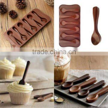 3D Silicone Baking Mould Spoon Chocolate Biscuit Candy Jelly Decorating Mold photo-3