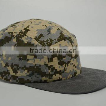 Camo Flat Bill Cap,plain Brim Abapback Hat