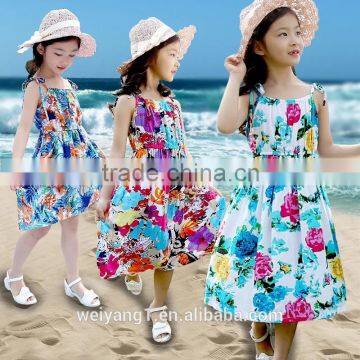 Summer beach strap dress little girl summer cottonblend kids dress pajamas dress