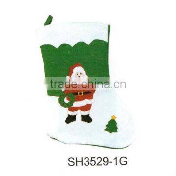 Green santa christmas stocking gifts