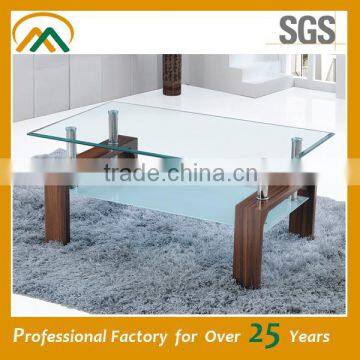 Wholesale simple design express modern mirror glass coffee table JY-02