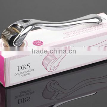 540 Titanium Needles 0.50mm Metallic Golden/Silver Handle DTS Derma Roller with CE