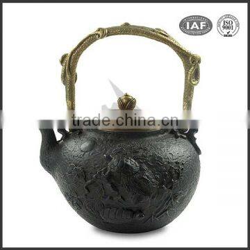 Hot sale black color enmael chinese cast iron teapot