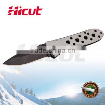 Black Coating Blade Liner Lock Folding Knife, Camping Knife With Clip