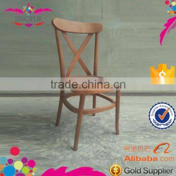 china stackable wooden cross back dinning chair