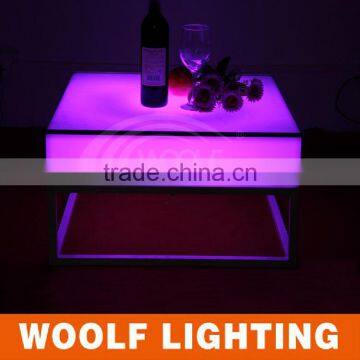 Waterproof Stylish LED Square Bar Tables With Metal Stand photo-5