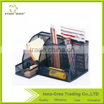 Store More Mesh 3 Tier Rack and 5 Upright Sections Metal Magazine Office Desk Organizer photo-4