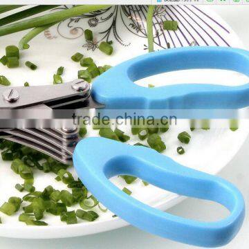 CY145 Multipurpose 5-blade Herb Scissors w/ "Longfinger" Cleaning Brush | Time-Saving Kitchen Shears Chop Herbs Fast