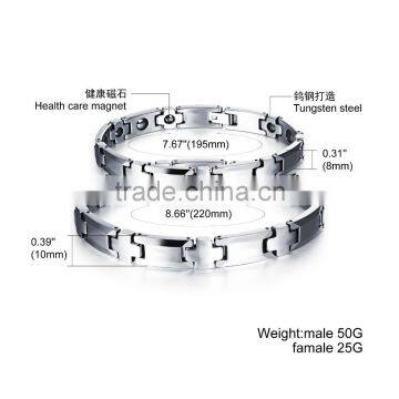 8.66" Men's Tungsten Steel Bio Health Care Magnetic Therapy Link Bracelet photo-2