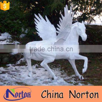 large outdoor marble pegasus sculpture with large wings NTBM-H027X