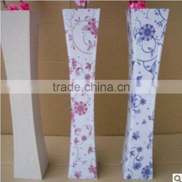 Chinese wind wooden flowers floor vase