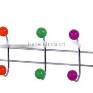 Metal Wire Sliver Colorful Ceramic Beads 5 Door Hook photo-2