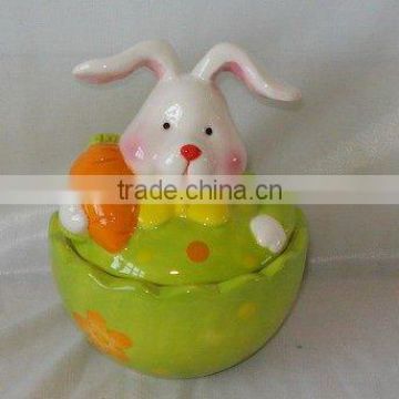 Ceramic easter rabbit jar