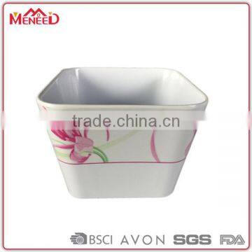 Fashionable Houseware Flower Planting Wholesale Square Melamine Plastic Flower Pot