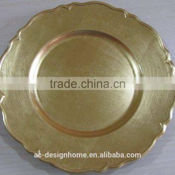 GOLD FOIL PP PLASTIC CHARGER PLATE