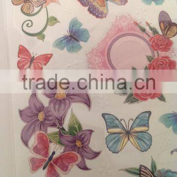 Elegant Lily & Butterfly Design Sticker, Classic Decorative Shinny Glitter Sticker photo-4
