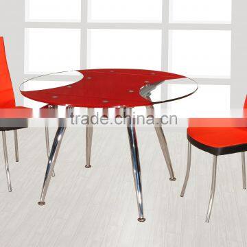 Modern Kitchen Round Table Dining Room Furniture Glass Dining Set photo-2